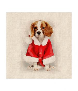 Cushion Panels / Festive Spaniel Cushion Panel