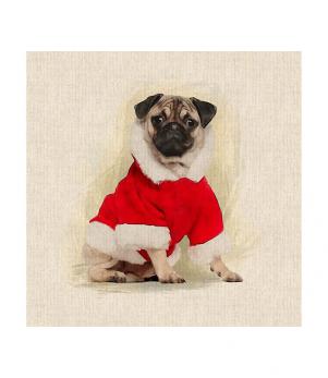 Festive Pug Cushion Panel