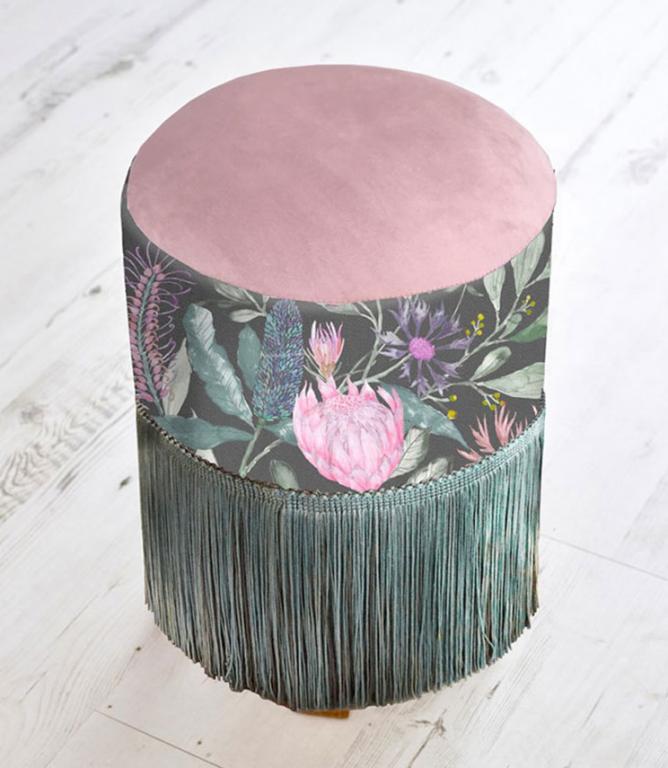 Voyage Maison Footstools / Fortazela Onyx Fringed Monty