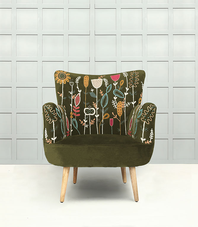Statement Chairs  / Flora Velvet Moss