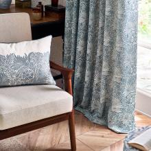 William Morris Cushions / Marigold Embroidered Indigo Cushion