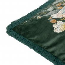 William Morris Cushions / Strawberry Thief Embroidery Forest Green Cushion