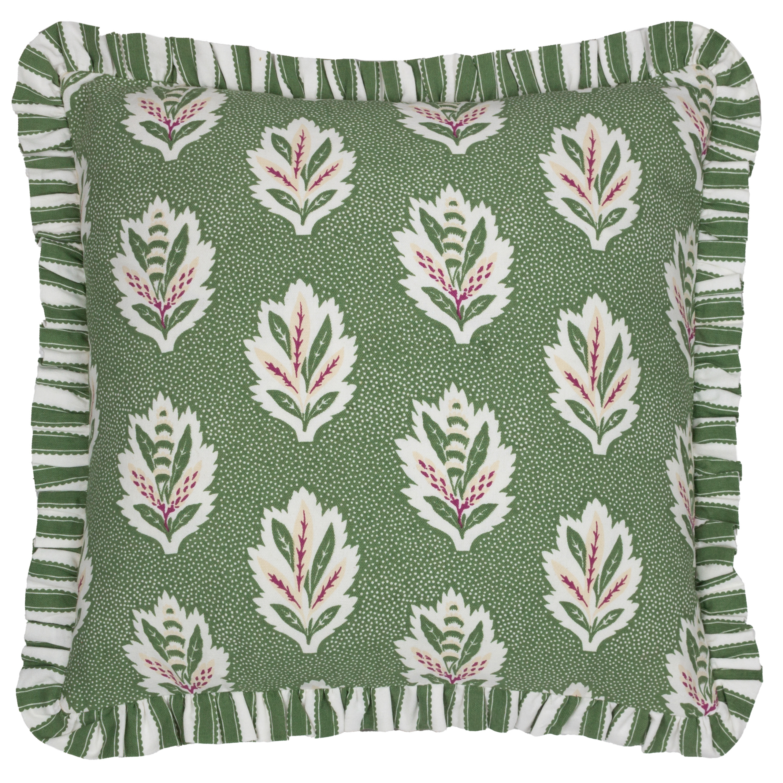 Sessile Leaf Ruffle Leaf Green Cushion