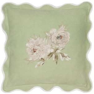 Adele Embroidered Sage, Feather Inner Cushion