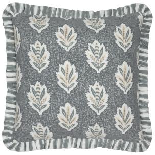 Sessile Leaf Ruffle Delph Blue Cushion