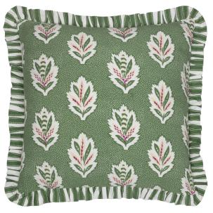 Sessile Leaf Ruffle Leaf Green Cushion