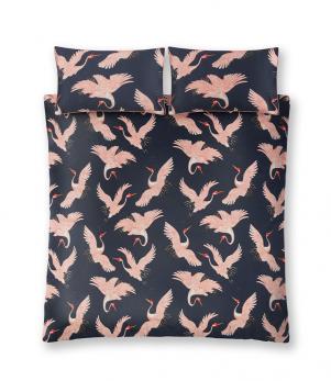 Oriental Birds Navy Bedding Set