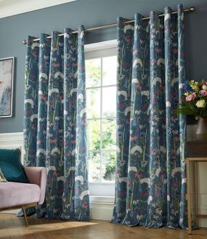 Hermione Indigo Readymade Curtains 