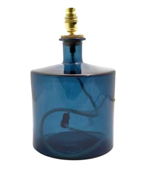 Glass Lamp Bases / Brixham 32cm Recycled Glass Lamp Petrol Blue